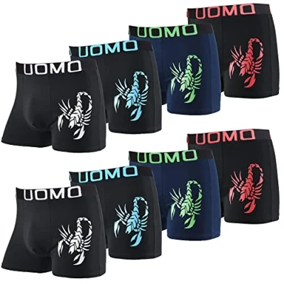 Abbildung von L&amp;K 8er Pack Herren Boxershorts Men Retroshorts mit tollem Muster Sommer Baumwolle 1104 M