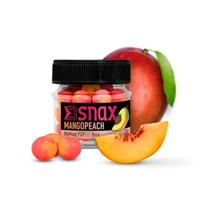 Abbildung von 20g 12mm SNAX Pop Up KÖDER Mini Boilie Mango Pfirsich