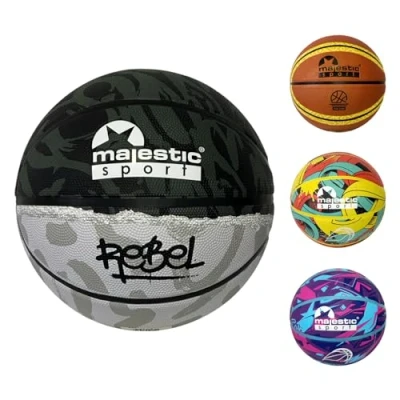 Abbildung von Majestic Sport Basketbälle für Kinder, Jugendliche and Erwachsen größe 5, Basketball Outdoor Indoor, Rebel