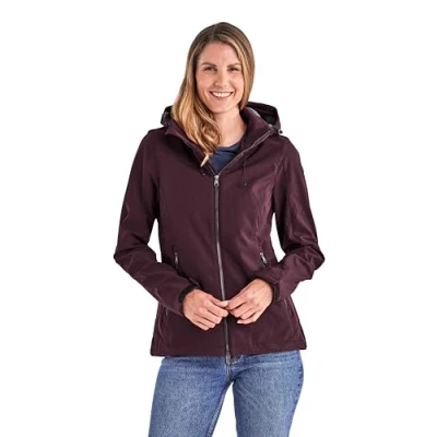 Abbildung von killtec Damen Softshelljacke Softshell Jacke mit abzippbarer Kapuze wasserabweisend Softshelljacke, brombeere, 50, 41113 000