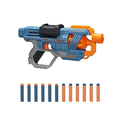 Abbildung von Nerf Elite 2.0 Commander RD 6 Dart Blaster, 12 Darts, Rotationstrommel, Blaster Spielzeug für draußen, Kinder ab 8, Jungen und Mädchen
