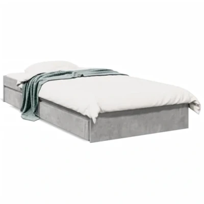 Abbildung von vidaXL Bett Bettgestell mit Schubladen Betongrau 75x190 cm Holzwerkstoff