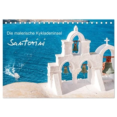 Abbildung von Santorini Die malerische Kykladeninsel (Tischkalender 2025 DIN A5 quer), CALVENDO Monatskalender