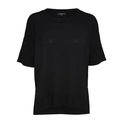 Abbildung von Selected Femme Slfwille O NECK Tshirt print, Damen, Größe: 34, Black