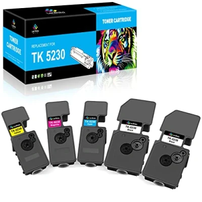 Abbildung von LeciRoba TK 5230 für Kyocera TK5230 5220 Toner Ecosys P5021cdw P5021cdn , M5521cdw M5521cdn Printers (5 Pack,2Schwarz/1Cyan/1Magenta/1Gelb)