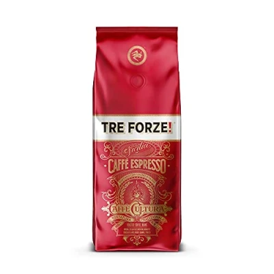 Abbildung von TRE FORZE! Espresso Caffè 1kg Bohnen Traditionelle Röstung über Olivenholzfeuer In Handarbeit Premium Kaffeebohnen für Vollautomat und Siebträger