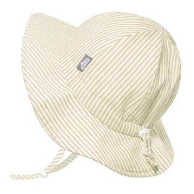 Abbildung von Jan &amp; Jul Baumwoll Sonnenhut für Jungen und Mädchen, Strandhut mit UV Schutz Kinder (XL: 5 12 Jahre, Beige Streifen)