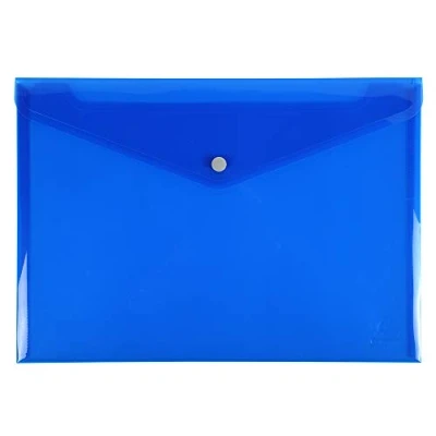 Abbildung von Exacompta 34450E Hülle Iderama mit Druckknopfverschluss aus flexiblem Kunststoff DIN A4 1 Stück Zufallsfarbe ideal für Büromaterial und Accesoires Federtasche Dokumentenmatte Etui
