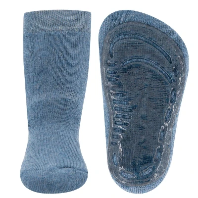 Abbildung von Ewers HOME Softstep Plain Unisex Socken für Kinder, Größe: 18 19, Jeans melange