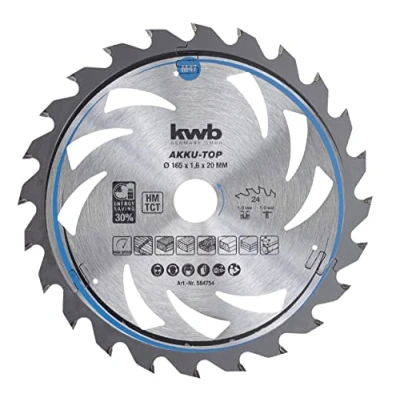 Abbildung von kwb Kreissägeblatt 584754 Hartmetall 165 x 20 1 mm Zähneanzahl: 24