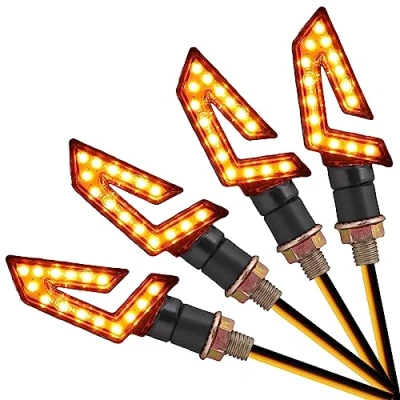 Abbildung von AUTTGINN Universal 12V LED Motorrad Blinker 15 LEDs Mini Lauflicht Motorradblinker 4 Stück IP65 E Prüfzeichen