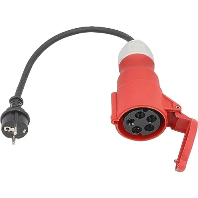 Abbildung von as Schwabe Adapterleitung Schutzkontaktstecker 230V/16A zu CEE Kupplung 400V/32A/5 polig 0,3 m H07RN F 3G2,5 schwere Gummischlauchleitung IP44 spritzwassergeschützt, 61373