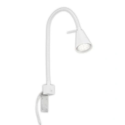 Abbildung von Briloner Leuchten Bettleuchte 2080 016, schwenkbar, An /Ausschalter, versch. Befestigungsmöglichkeiten, LED wechselbar, Warmweiß, Wandlampe, 40,3x21,7cm, Weiß, 4,7W, GU10, Innen, Wohnzimmer, Flur