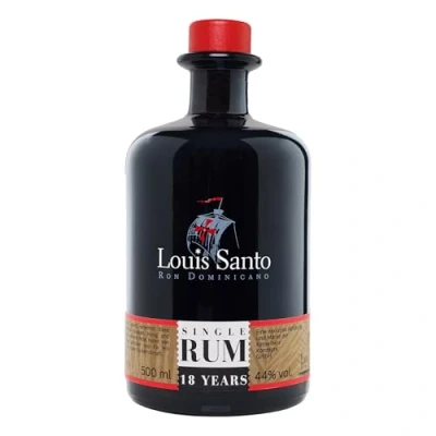 Abbildung von Louis Santo Premium Single Rum 18 Jahre (44% Vol.) Aus Zuckerrohrsaft Doppelgold prämiert Ohne künstliche Aromen 500 ml