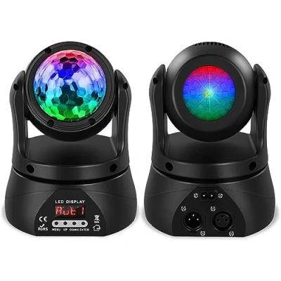 Abbildung von Discokugel, U`King Partylicht Mini Moving Head Bühnenlicht Party Lichter mit d mx512 Control,RGBW für Party/Bar/Geburtstag/Hochzeit/Live Show/Halloween