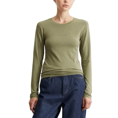 Abbildung von Marc O&#039;Polo Denim LOGO Langarmshirt, Damen, Größe: XS, Green bay