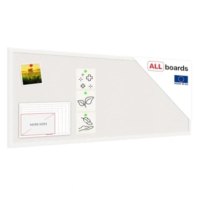 Abbildung von ALLboards Pinnwand mit weißem Holz Rahmen 100x40cm Korktafel Korkwand Kork