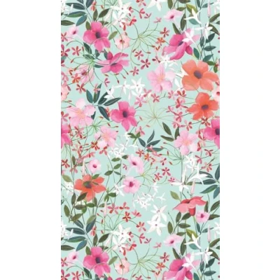 Abbildung von living walls Fototapete &quot;Fototapete Blumenranke&quot;, matt gemustert neutral, Blumentapete Floral Tapeten Wohnzimmer Schlafzimmer Küche Türkis Optik