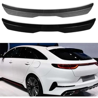 Abbildung von Auto Heckspoiler Flügel für KIA Proceed 2019 2023, Kohlefasermaterial Dach Heckflügel Spoiler Performance Tuning Lippe Wing Dekoration Zubehör,A Gloss Black