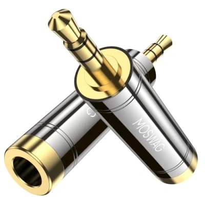 Abbildung von MOSWAG 3,5 mm auf 1/4&#039;&#039; Stereo Adapter, 6.5mm (1/4 Zoll) Klinken Buchse 3.5mm (1/8 Klinkenstecker aux Audio Adapter für Kopfhörer oder Lautsprecher,Gitarre, Klavier, Laptop (2 Pack)