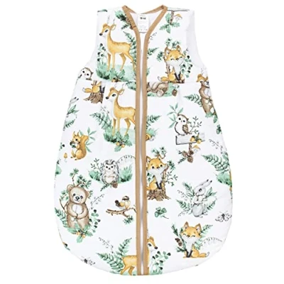 Abbildung von TupTam Ganzjahresschlafsack 2.5 TOG wattiert ärmellos Baby Schlafsack OEKO TEX, Farbe: Tiere in Blättern, Größe: 80 86