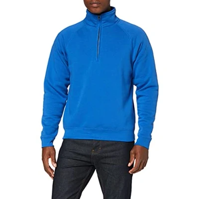 Abbildung von Fruit Of The Loom Herren Premium 70/30 Sweatshirt mit Reißverschluss am Kragen (XL) (Königsblau)