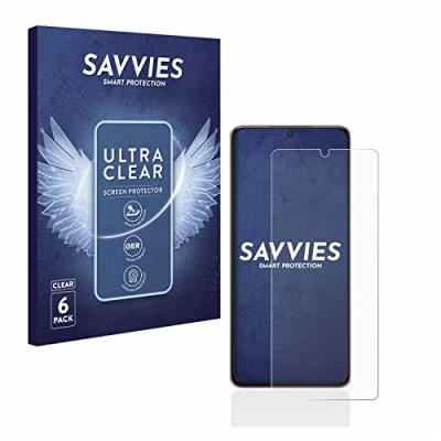 Abbildung von Savvies 6 Stück Schutzfolie für Samsung Galaxy S21 Ultra 5G Displayschutz Folie Transparent