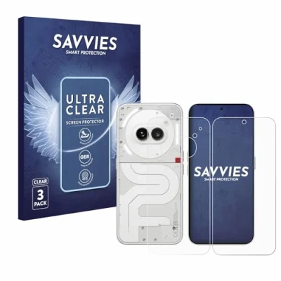 Abbildung von Savvies 6 Stück Schutzfolie für Nothing Phone (2a) (Display+Rückseite) Displayschutz Folie Ultra Transparent