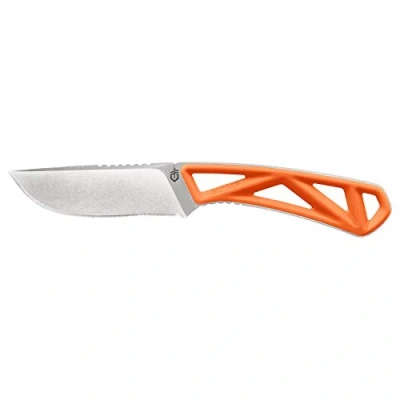 Abbildung von Gerber Outdoormesser mit Holster, Klingenlänge: 9,6 cm, Exo Mod Fixed Drop Point, Klingenmaterial: 7Cr17MoV, Orange, 30 001797