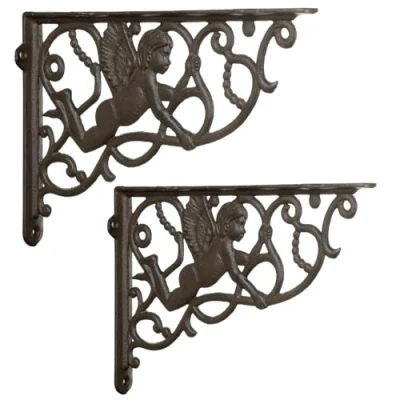 Abbildung von Moritz Wandwinkel 18 x 27,5 cm Winkel Wandhalter Bücherregal Regalträger Set Gusseisen Andalucia Antik Stil CI 22 BR