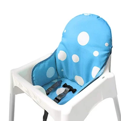 Abbildung von ZARPMA Sitzbezüge Kissen Kompatibel für Ikea Antilop Hochstuhl , Waschbar Faltbarer Baby Bezug Kinder Sitz Covers Stuhlkissen(Blau)