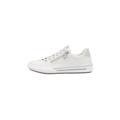 Abbildung von Rieker Damen Low Top Sneaker L7250, Frauen Halbschuhe, lose Einlage,Sportschuhe,Freizeitschuhe,Turnschuhe,Laufschuhe,Weiss (80),42 EU / 8 UK