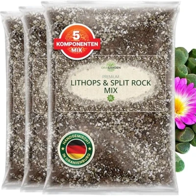 Abbildung von ORAGARDEN Lithops &amp; Split Rock Erde für Sukkulenten und Kakteen 9L Substrat 5 Komponenten Kakteenerde