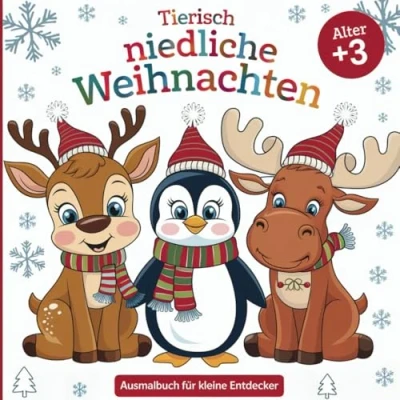 Abbildung von Tierisch niedliche Weihnachten Ausmalbuch für kleine Entdecker ab 3 Jahren mit 50 zauberhaften Ausmalbildern