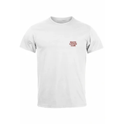 Abbildung von Neverless Pasta Lovers Fashion Streetstyle Tshirt print, Herren, Größe: XS, Weiß