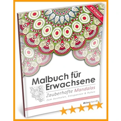 Abbildung von Malbuch für Erwachsene: Zauberhafte Mandalas zum Ausmalen, Entspannen &amp; Ruhen (Kleestern®, A4 Format, 40+ Motive)