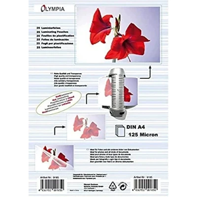 Abbildung von OLYMPIA Laminierfolie 25 X DIN A4 125 Mikron
