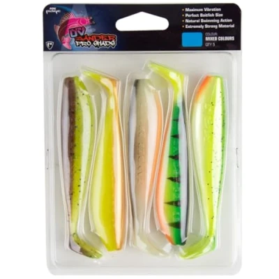 Abbildung von Fox Rage Zander Pro Shad Mixed UV Colour Pack (5pcs) 7,5cm Gummifisch