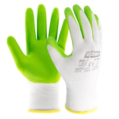 Abbildung von EXBRIECO Professionelle Arbeitshandschuhe 3, 6 oder 12 Paare Schutzhandschuhe, Polyester &amp; Nitril, taktile Genauigkeit, atmungsaktiv, elastisch, widerstandsfähig, für Bau, Mechaniker, EPI.