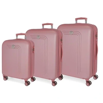 Abbildung von MOVOM Riga Koffer Set, Rosa, 55/70/80 cm, ABS, Verschluss TSA 91L, 10,88 kg, 4 Doppelrollen, Handgepäck, Talla única, Set