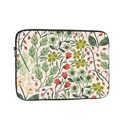 Abbildung von AABSTBFM Schöne Blumen bedruckte Laptophülle für 13 Zoll Laptop, stoßfestes Oxford Gewebe, Laptop Schutzhülle, Laptoptasche, OSIN8J3841