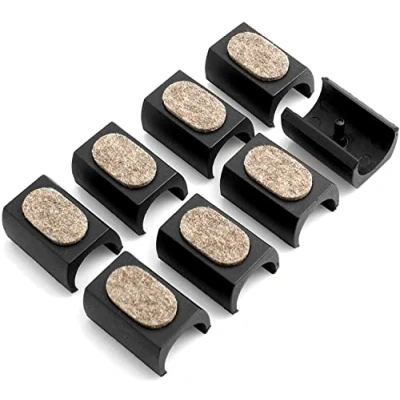 Abbildung von Design61 Filzgleiter 8er Set für Freischwinger Stuhlgleiter Ø 20 22 mm Möbelgleiter Klemmschalengleiter mit geräuschdämpfender Filzgleitfläche