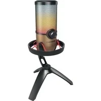 Abbildung von CHERRY UM 9.0 PRO RGB, USB Mikrofon mit RGB Beleuchtung, für Gaming, Streaming, ASMR, 4 Richtcharakteristiken, Kompatibel PC/Mac/PS4/PS5, Schwarz Kupfer