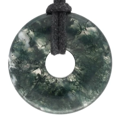 Abbildung von Lebensquelle Plus Moosachat Edelstein Donut Ø 30 mm Anhänger