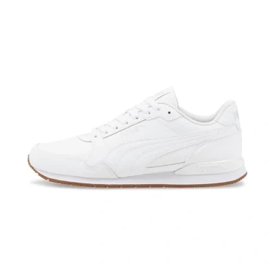 Abbildung von Puma ST Runner V3 Unisex Sneaker low, Größe: 44, white/puma white/gum Leder und lederimitat
