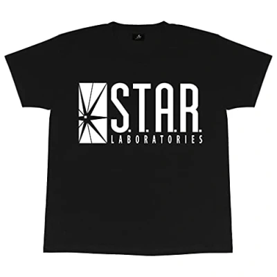 Abbildung von DC Comics Das Flash Star Labs Logo T Shirt, Mädchen, 104 182, Schwarz, Offizielle Handelsware