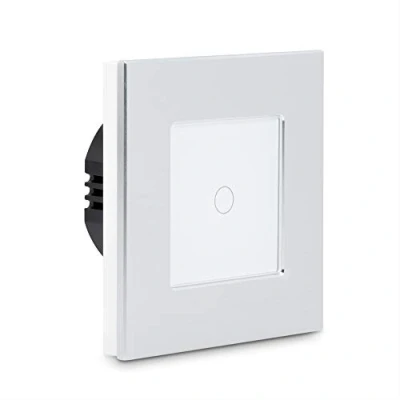 Abbildung von Navaris Lichtschalter Touch Wandschalter mit Montagematerial, Glas Panel, Status LED (1 St)