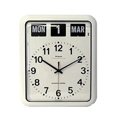 Abbildung von NRS Wanduhr mit Tagesanzeige, groß, analog