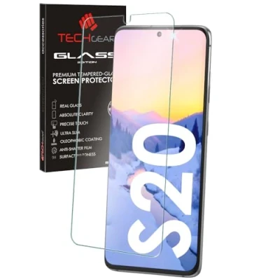 Abbildung von TECHGEAR Glass Edition Kompatibel mit Samsung Galaxy S20 / 5G, glas Schutzfolie [2.5D Round Edge] [9H Härte] [Kristallklarheit] [Kratzfest] [Keine Blasen]