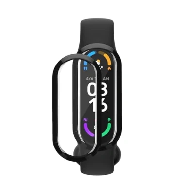 Abbildung von kwmobile 2X Transparente Displayschutzfolie kompatibel mit Xiaomi Mi Band 8 Folie Schutzfolie für Fitness Tracker robuster Displayschutz